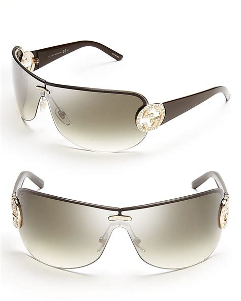 gucci womens shield sunglasses|shield gucci sunglasses men.